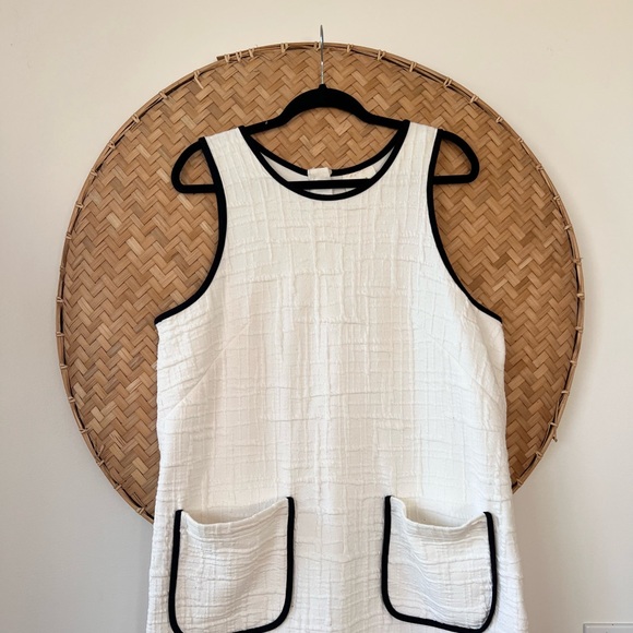 Anthropologie Cream Mini Dress with Black Accents - Picture 9 of 16